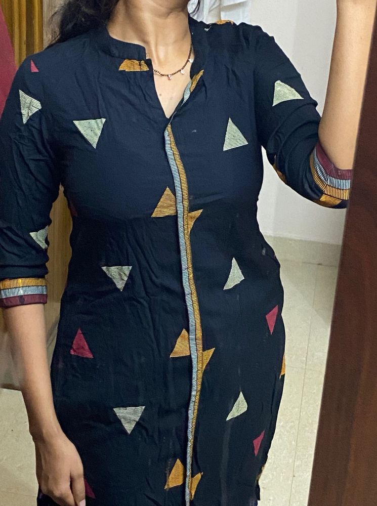Black Printed Kurta - MAX