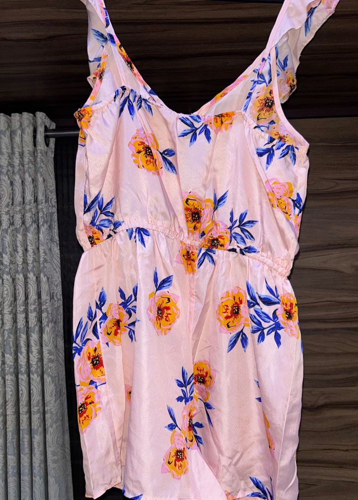 Pink Floral Romper