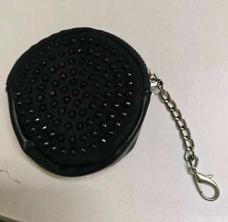 Sparkling Black Coin Pouch