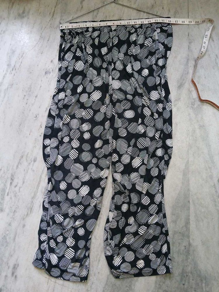 Stylish Black &amp; White Polka Dot Palazzo Pants
