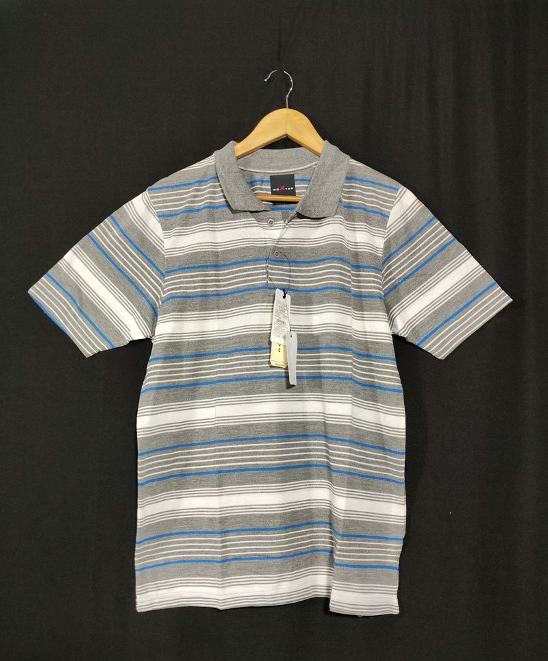 Grey Stripes Polo T-Shirt ( Men)