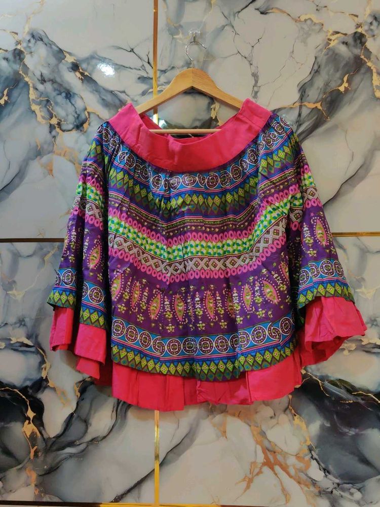 globus printed flair skirt large size