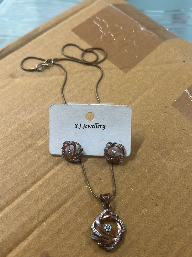 Elegant Rose Design copper Jewelry Set