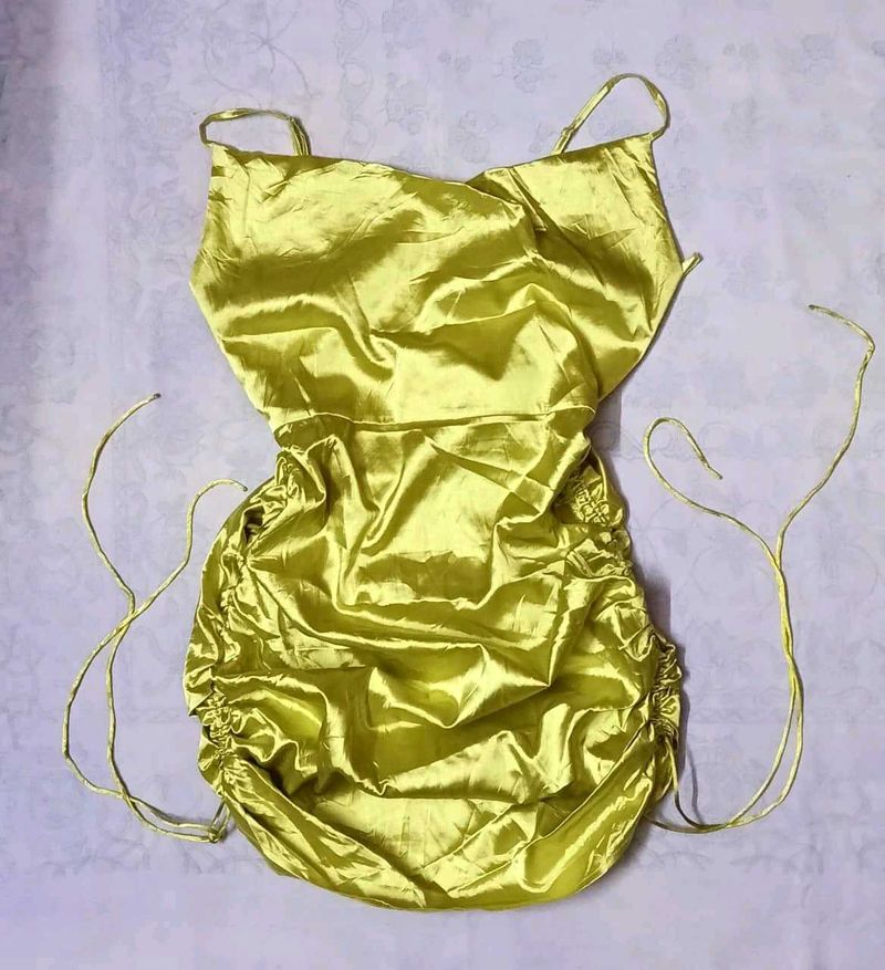 💚SATIN SILK HIGHLY RUCHED DRESS FOR WOMEN