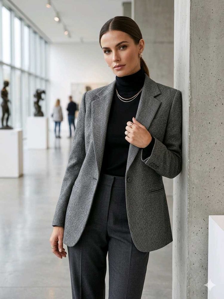 Stylish Grey Blazer Jacket