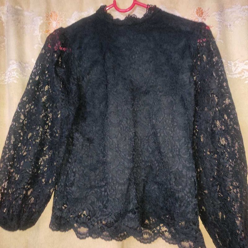 Elegant Black Lace Top