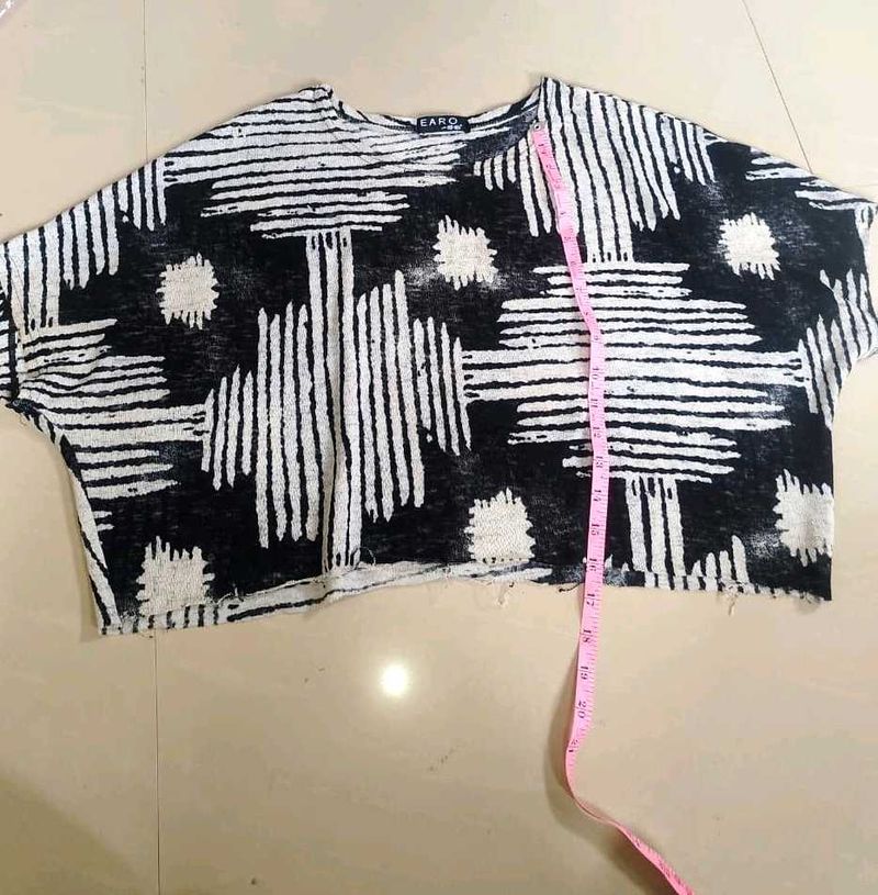 Abstract Print Oversized Top