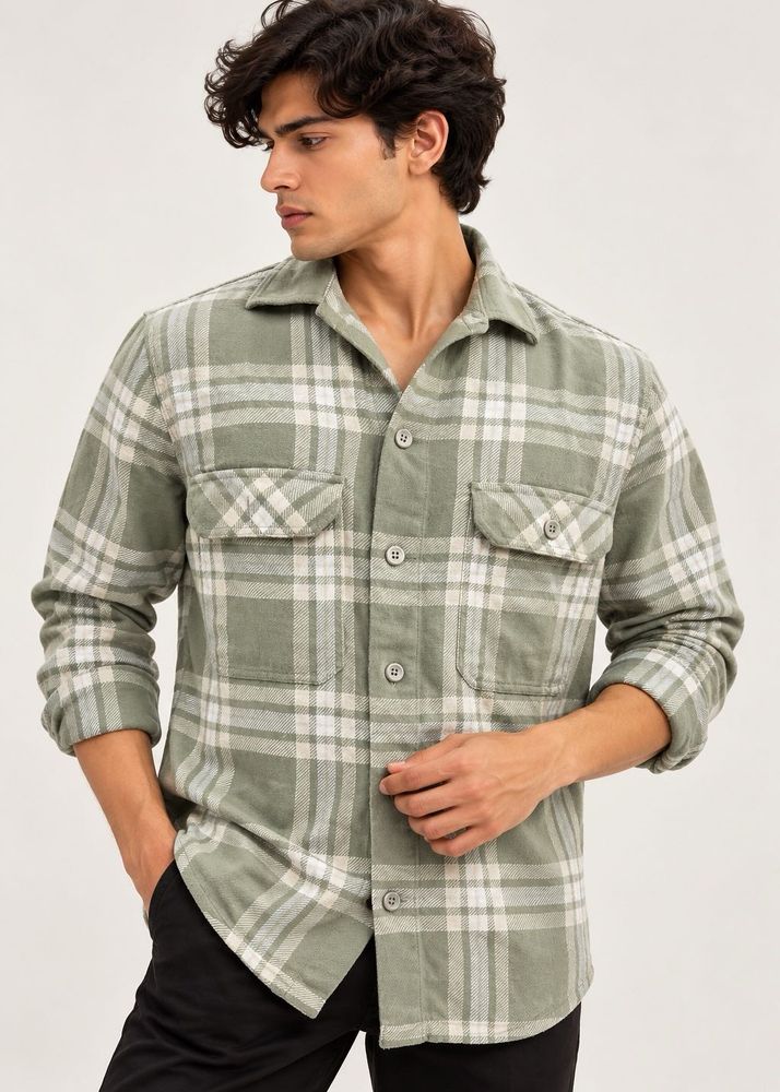 Men's Plaid Button-Up Shirt