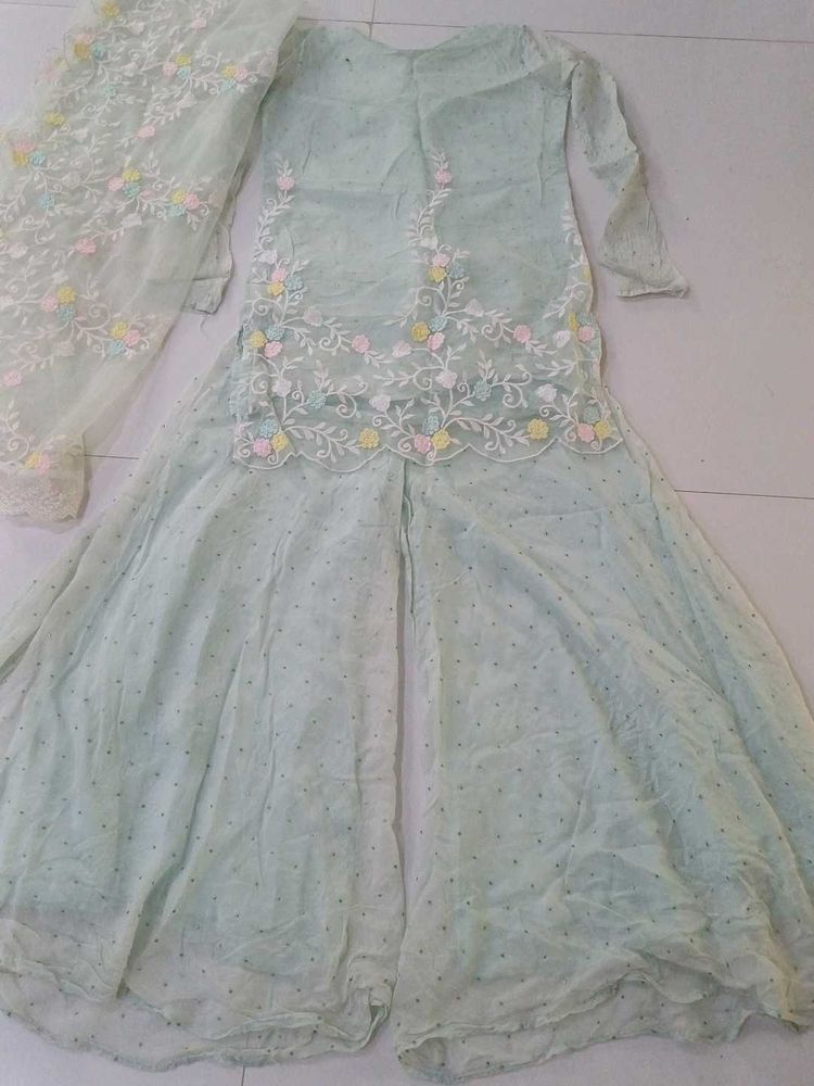 Elegant Mint Green Kurta Set with Dupatta