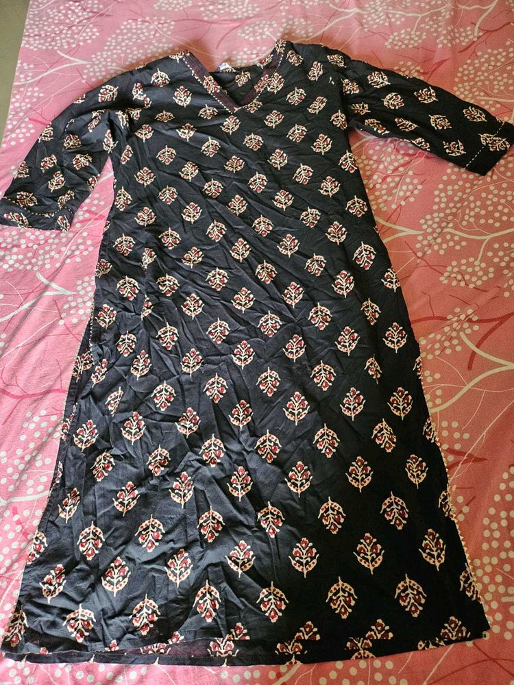 Soch Printed Black Kurta Women🖤