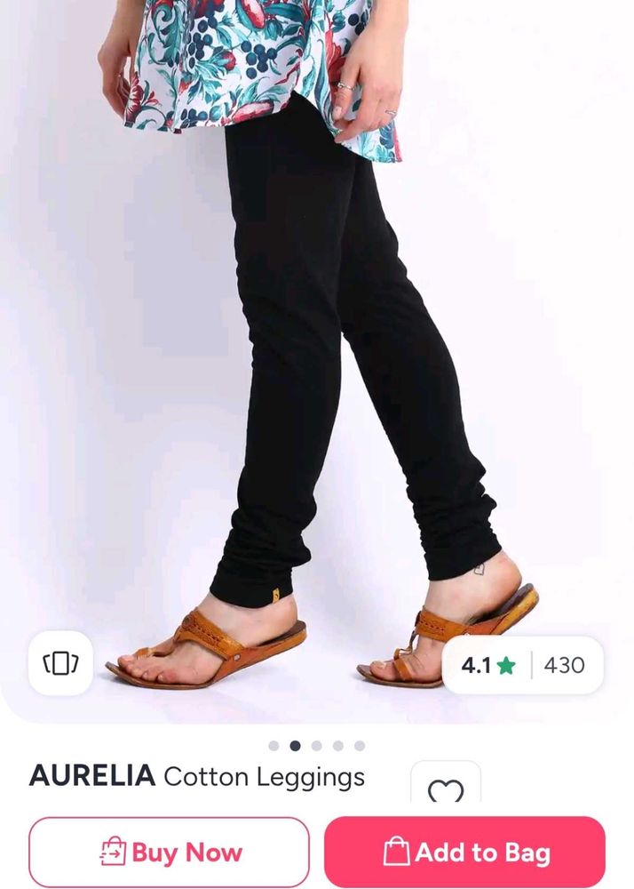 Aurelia Black Cotton Leggings