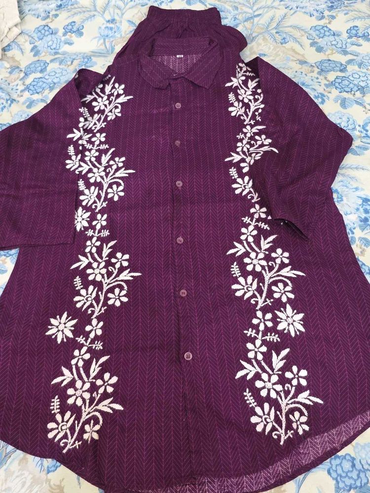 Purple lucknowi Chikankari corset