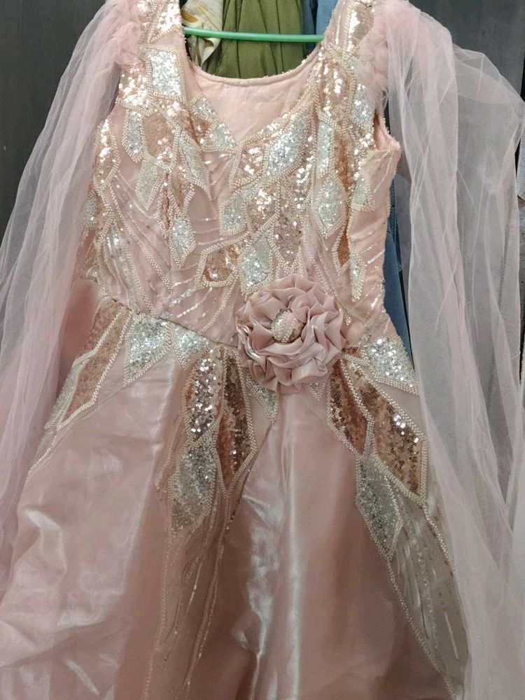 Elegant Pink Sequin Gown