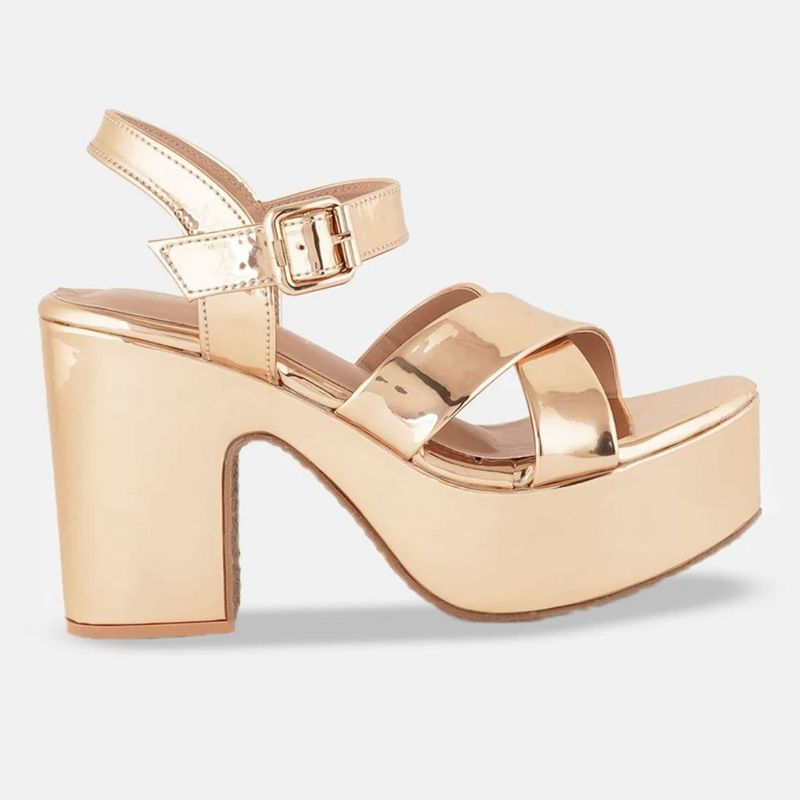 New Chic Metallic Golden Platform Sandals