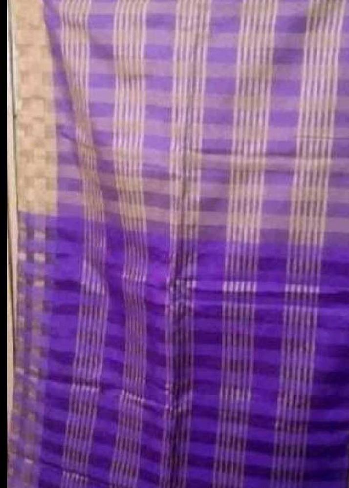 Vibrant Purple Checked Saree