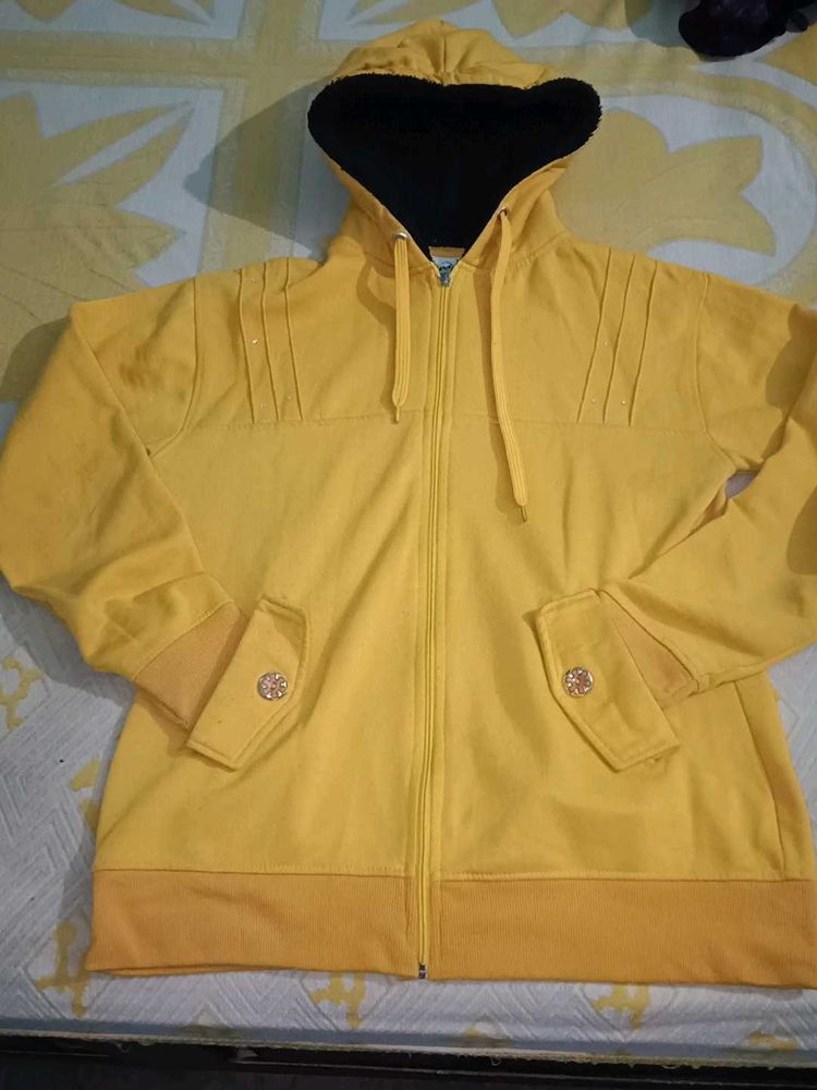 Yellow Zip-Up Hoodie