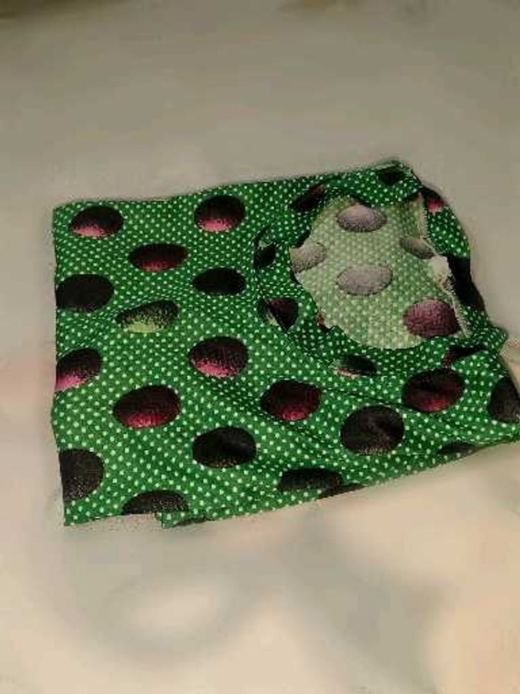 Green Polka Dot Fabric Piece