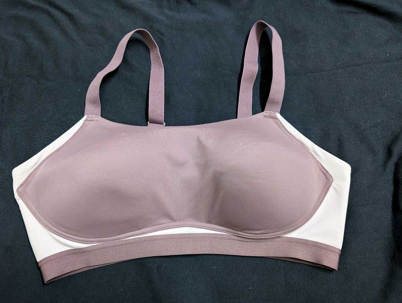 Zelocity Brown Nude Padded Sports Bra