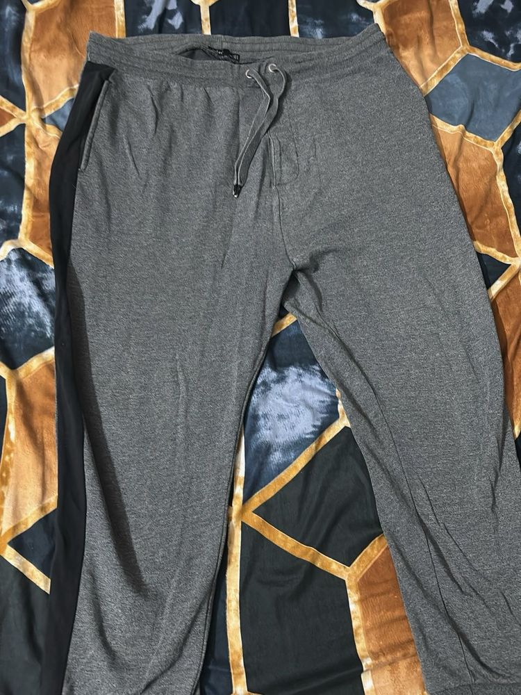 (Imported)Premium Men's Grey Joggers with Black Pa