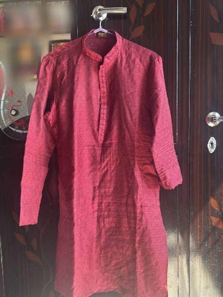Men's Maroon Kurta