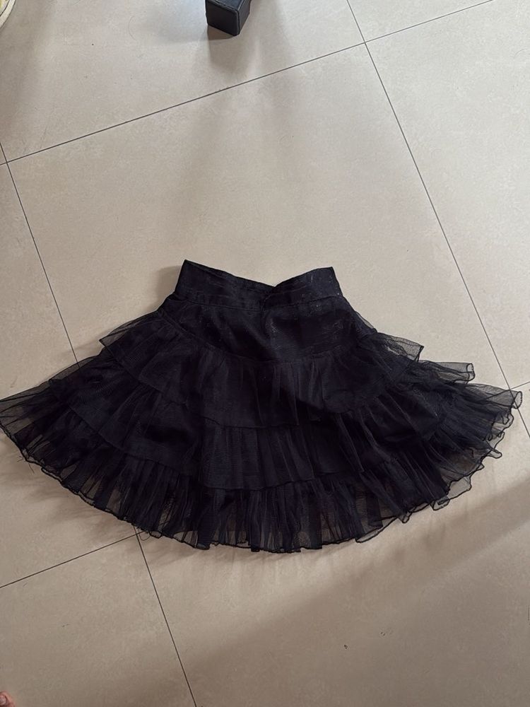 Black Tiered Tulle Skirt