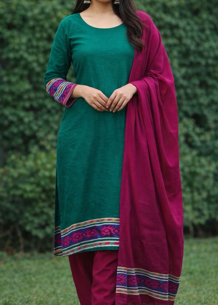 Stylish Green Suit without duppata