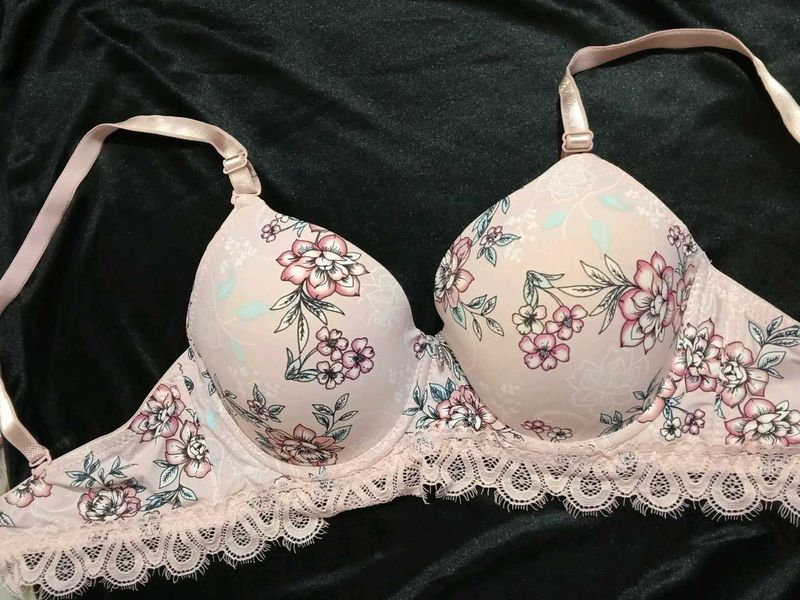 Floral Print Padded Bra