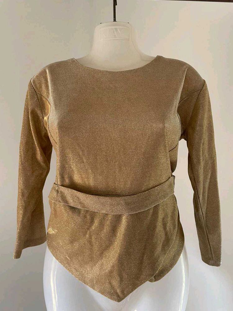 Sparkly Gold Long Sleeve Top