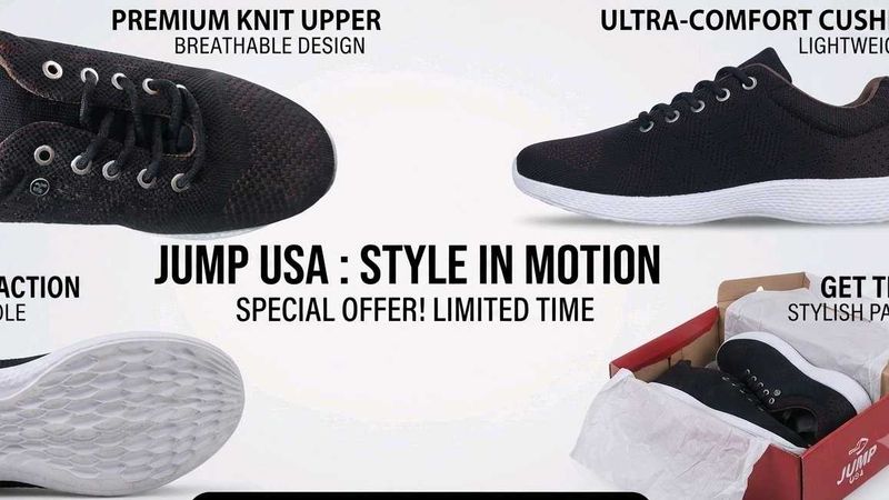 Jump USA Men's Black Casual Sneakers