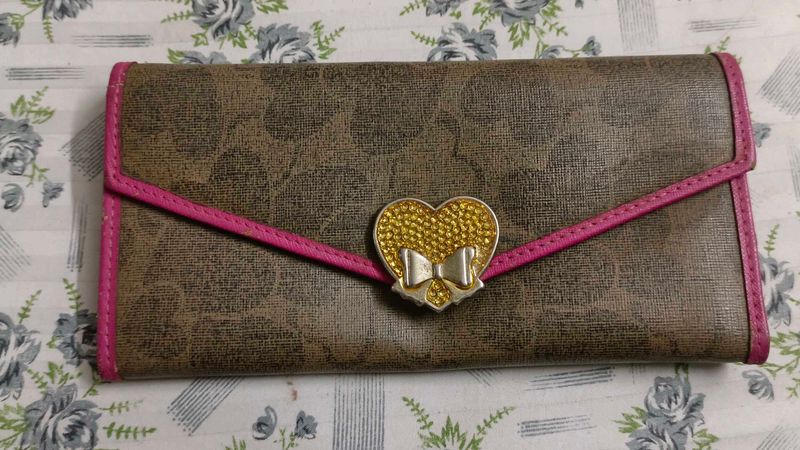 Chic Heart Embellished Wallet