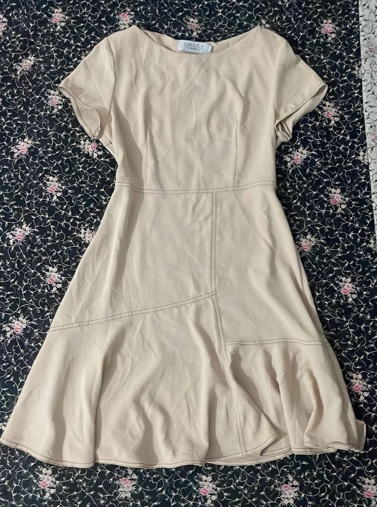 Chic Beige A-line Dress