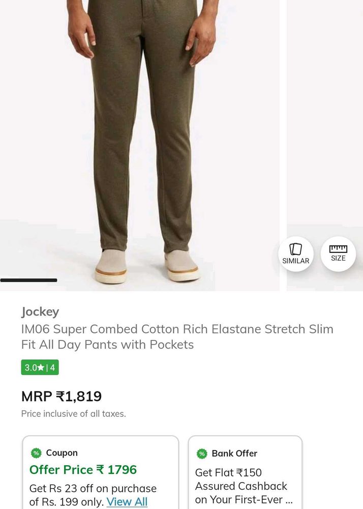 Jockey green Checked Trousers