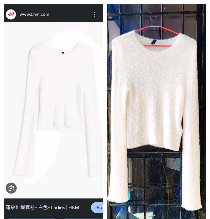 Fluffy White Cropped Sweater top