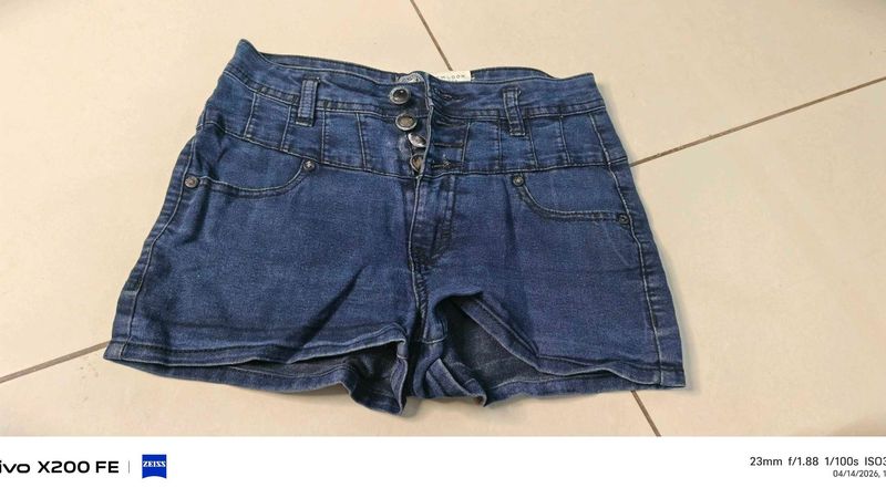 High-Waisted Denim Shorts