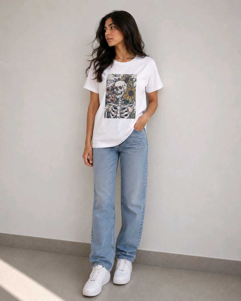 Graphic Print Skeleton T-Shirt