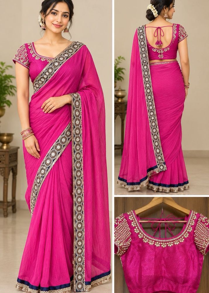 🆕Ready to Wear Heavy Designer Saree &amp; Blouse