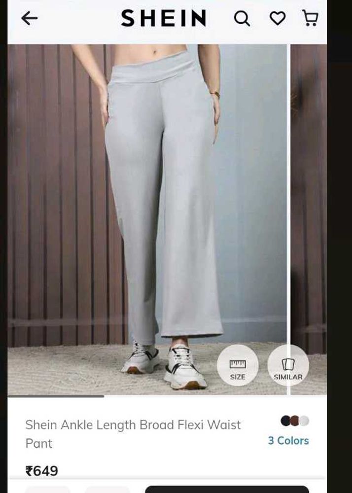 Comfortable Grey Wide Leg Pants