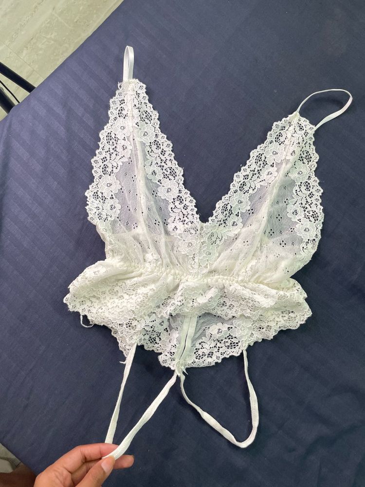 White Lace Bralette Top bodysuit