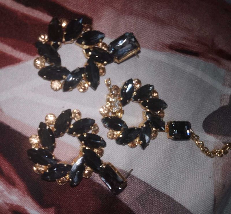 Jewelry Set: Earrings, Ring, Necklace, Pendant