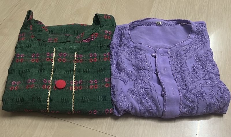 Green And Lavender Kurti