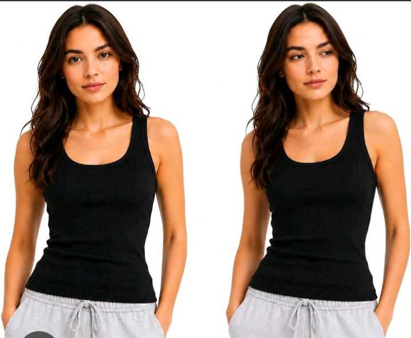 Black Sleeveless Tank Top