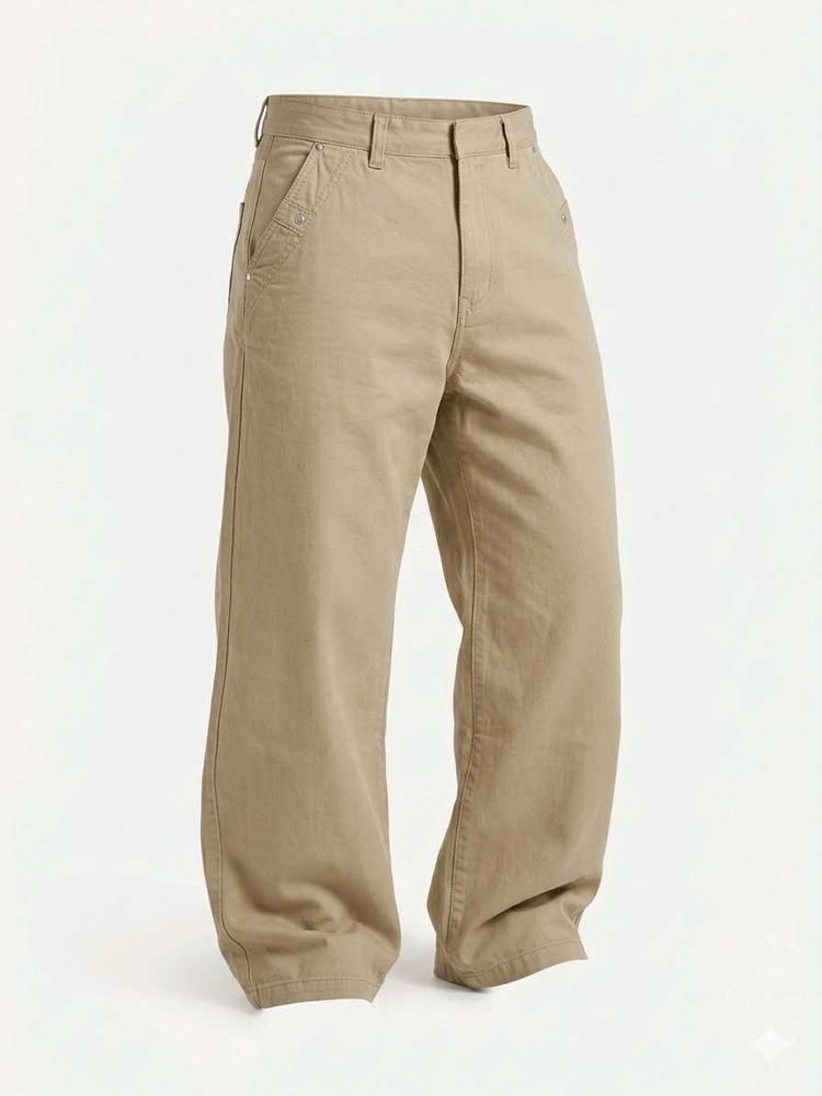 Beige Wide Leg Pants