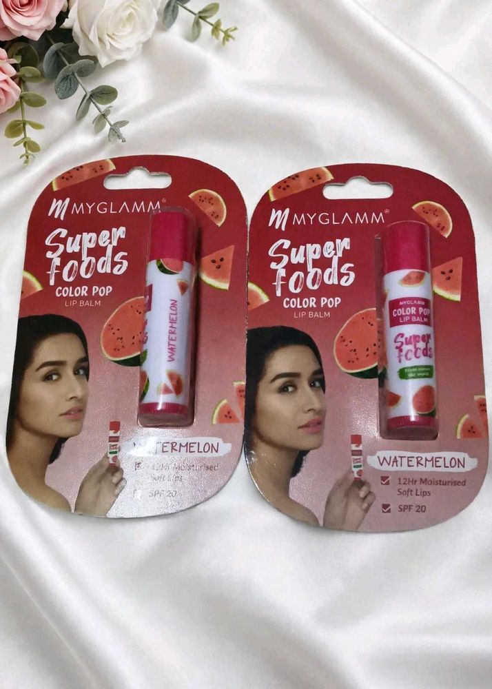 Pack of 2 MyGlamm Super Foods Watermelon Lip Balm