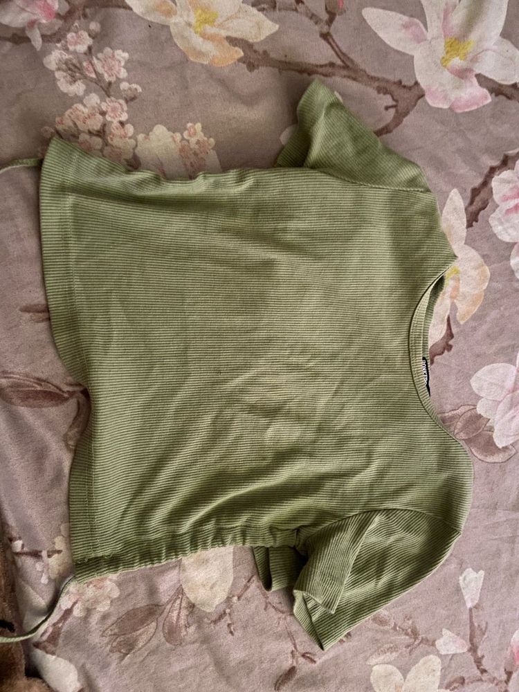 Matcha backless tie up top