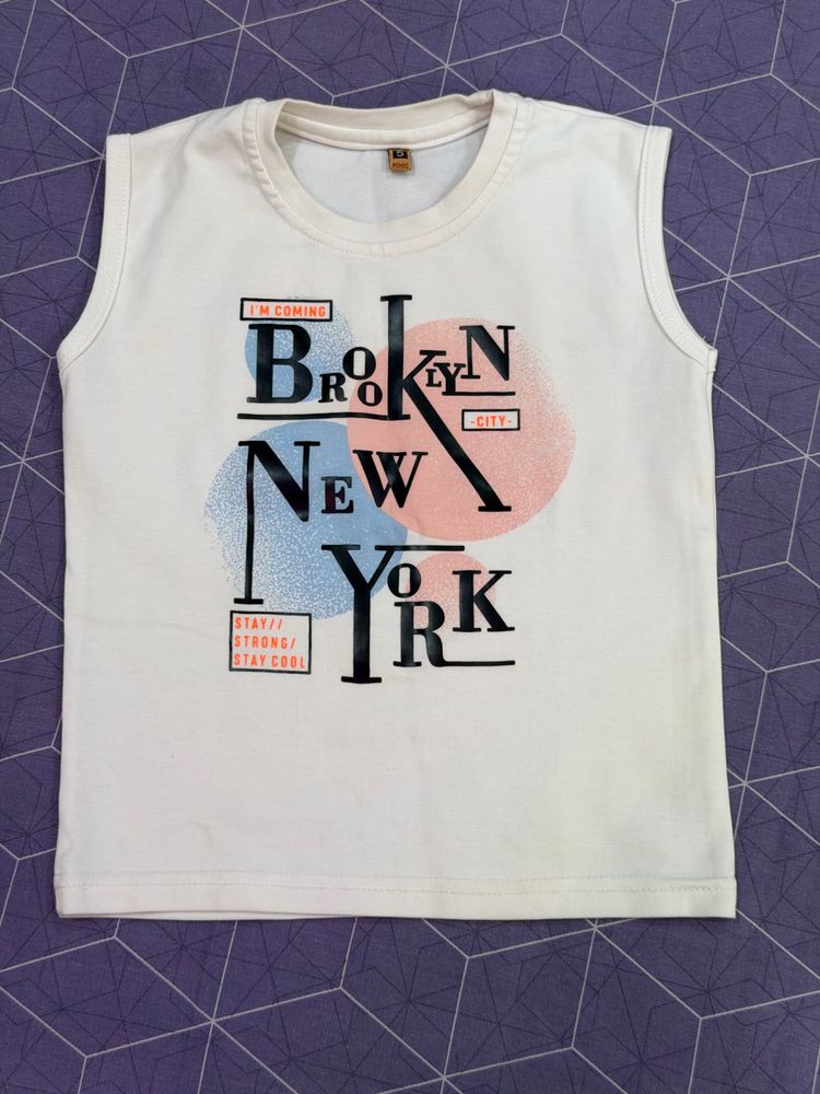 brand new kids Sleeveless White T-Shirt