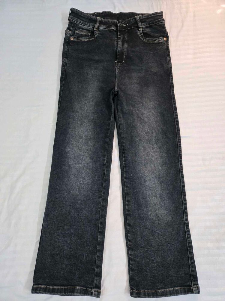 Stylish Washed Black Denim Jeans waist 30