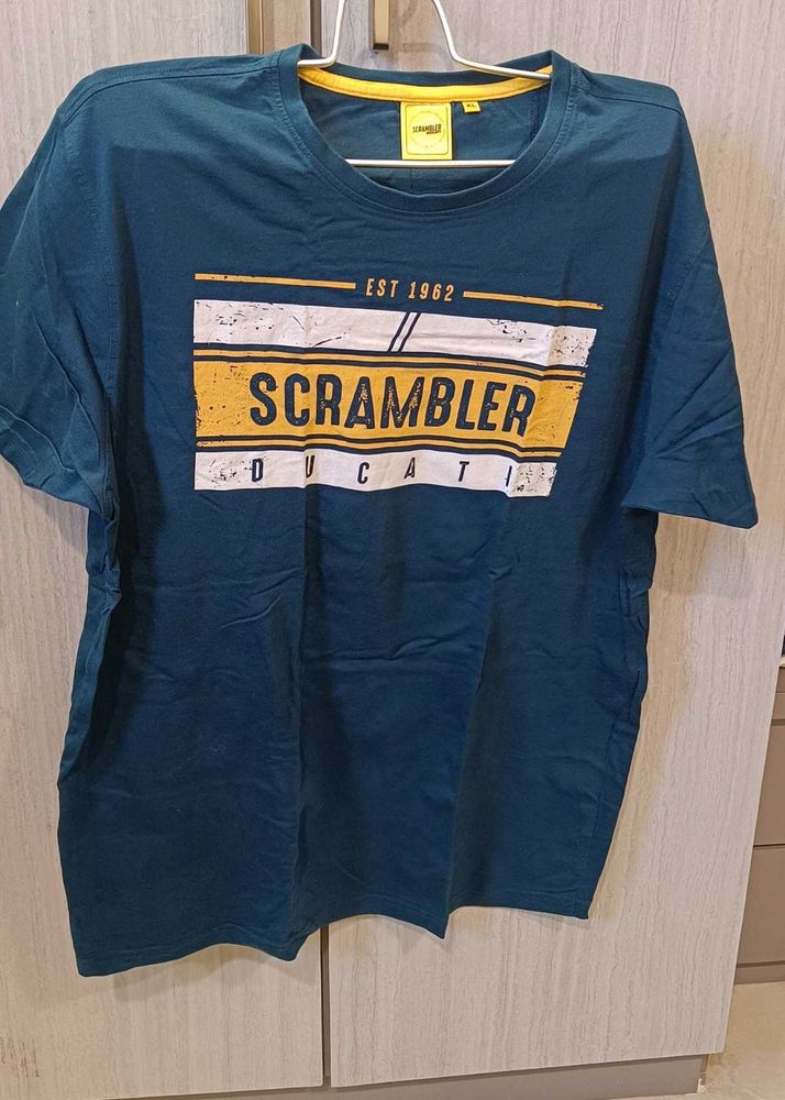 Mens Blue Teal Color Tshirt Ducati Brand