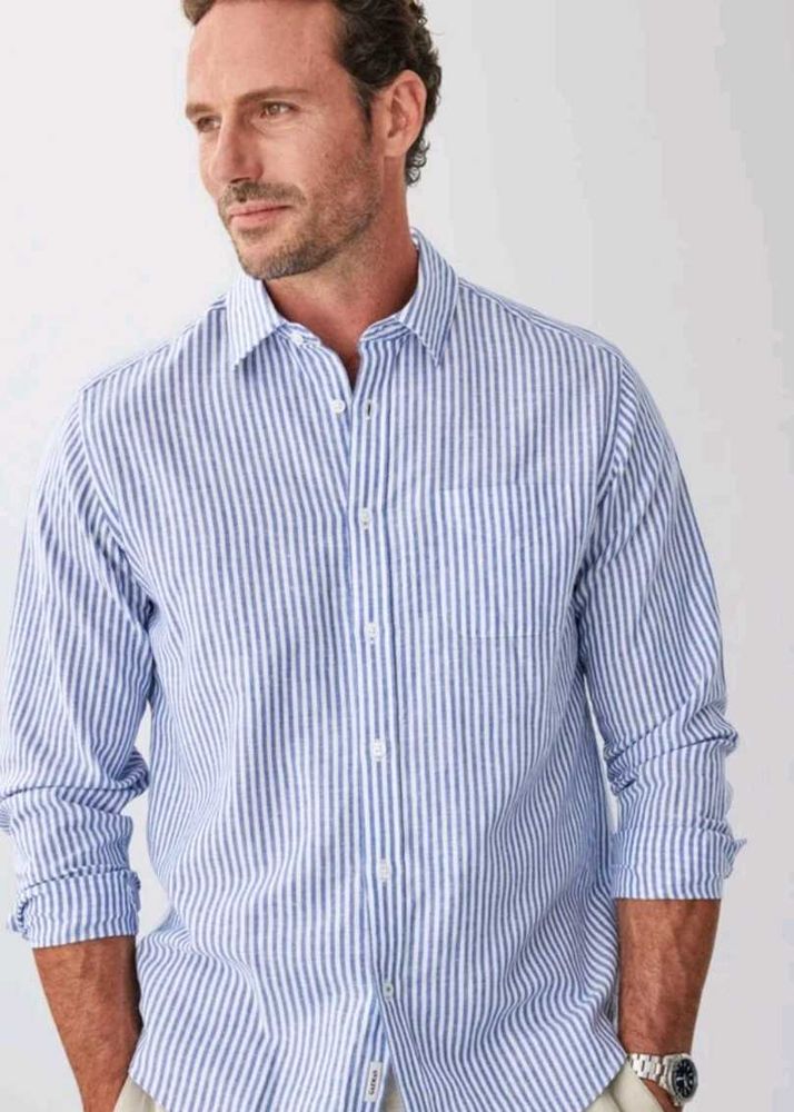 Classic Blue Striped Button-Down Shirt