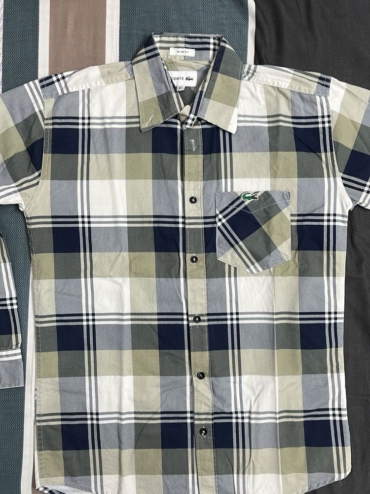 Men's Lacoste Plaid Button-Up Shirt