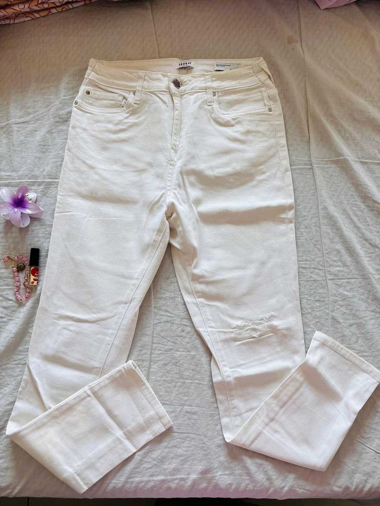 spykar white jeans
